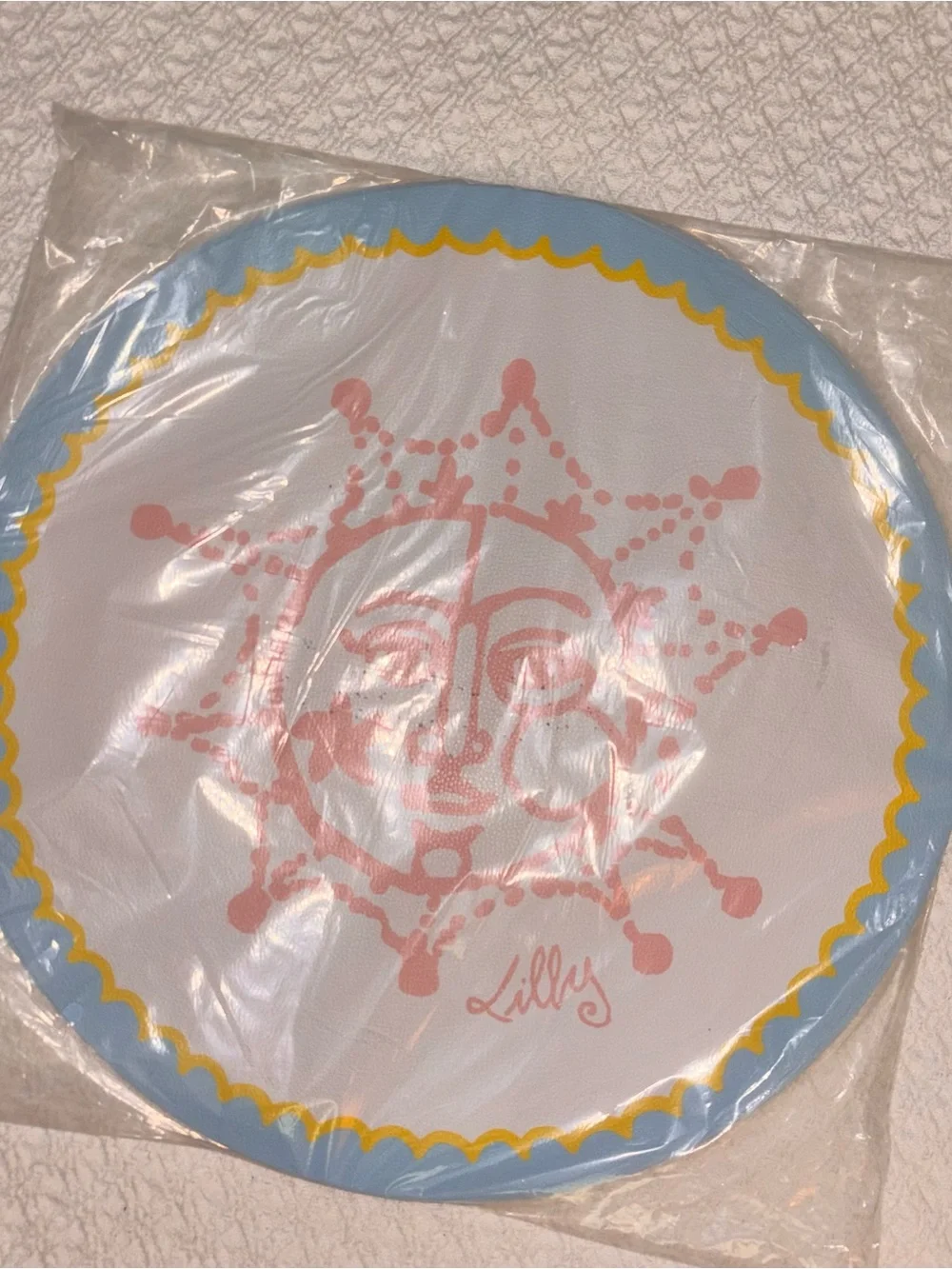 New set of 4 Lilly Pulitzer Placemats pastel floral sunshine wipeable